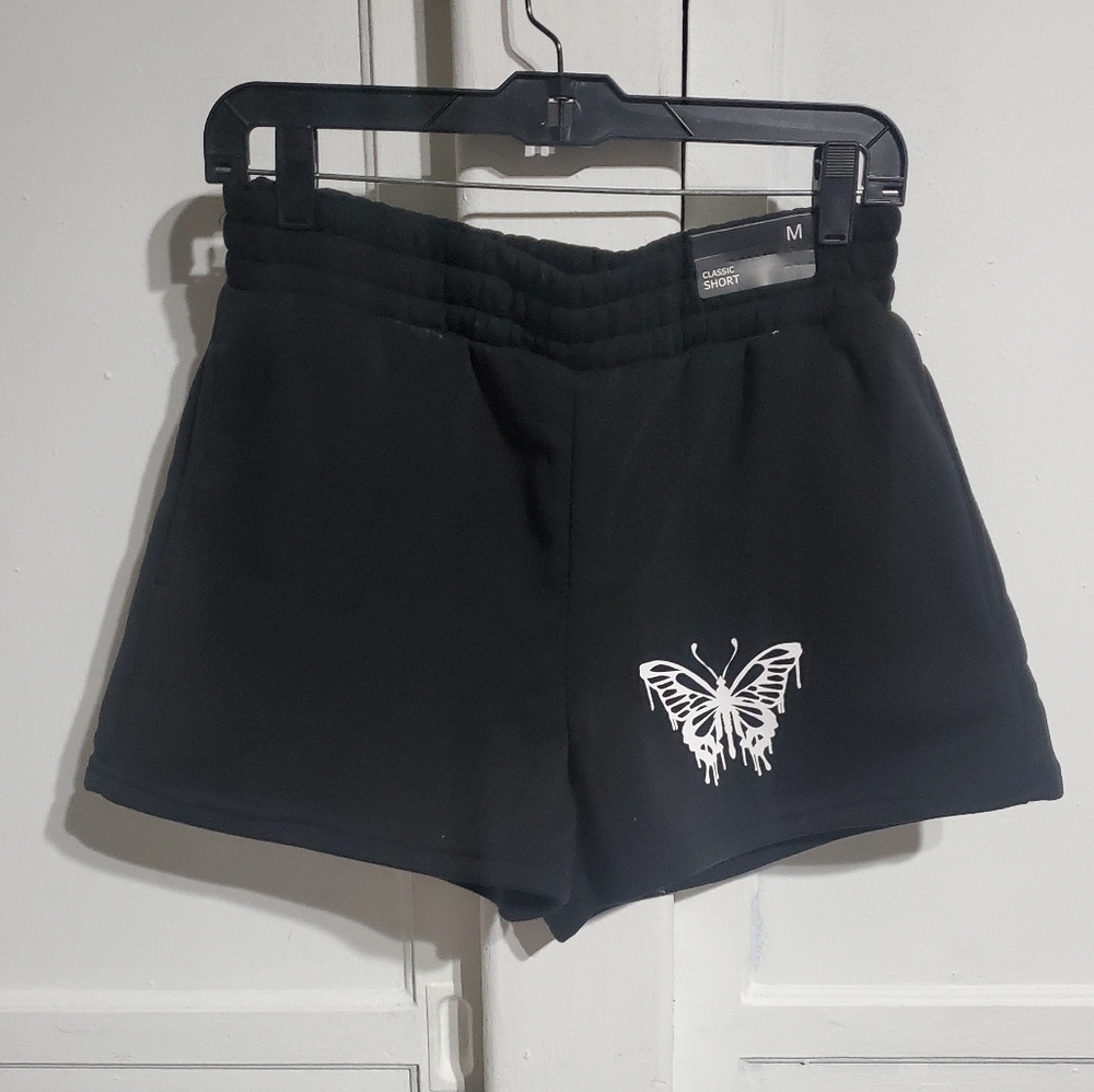 Black butterfly shorts